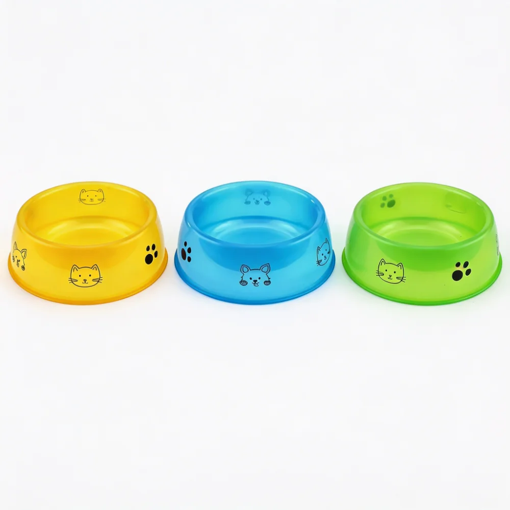 Non-Slip Cartoon Cat & Paw Print Pet Food Bowl