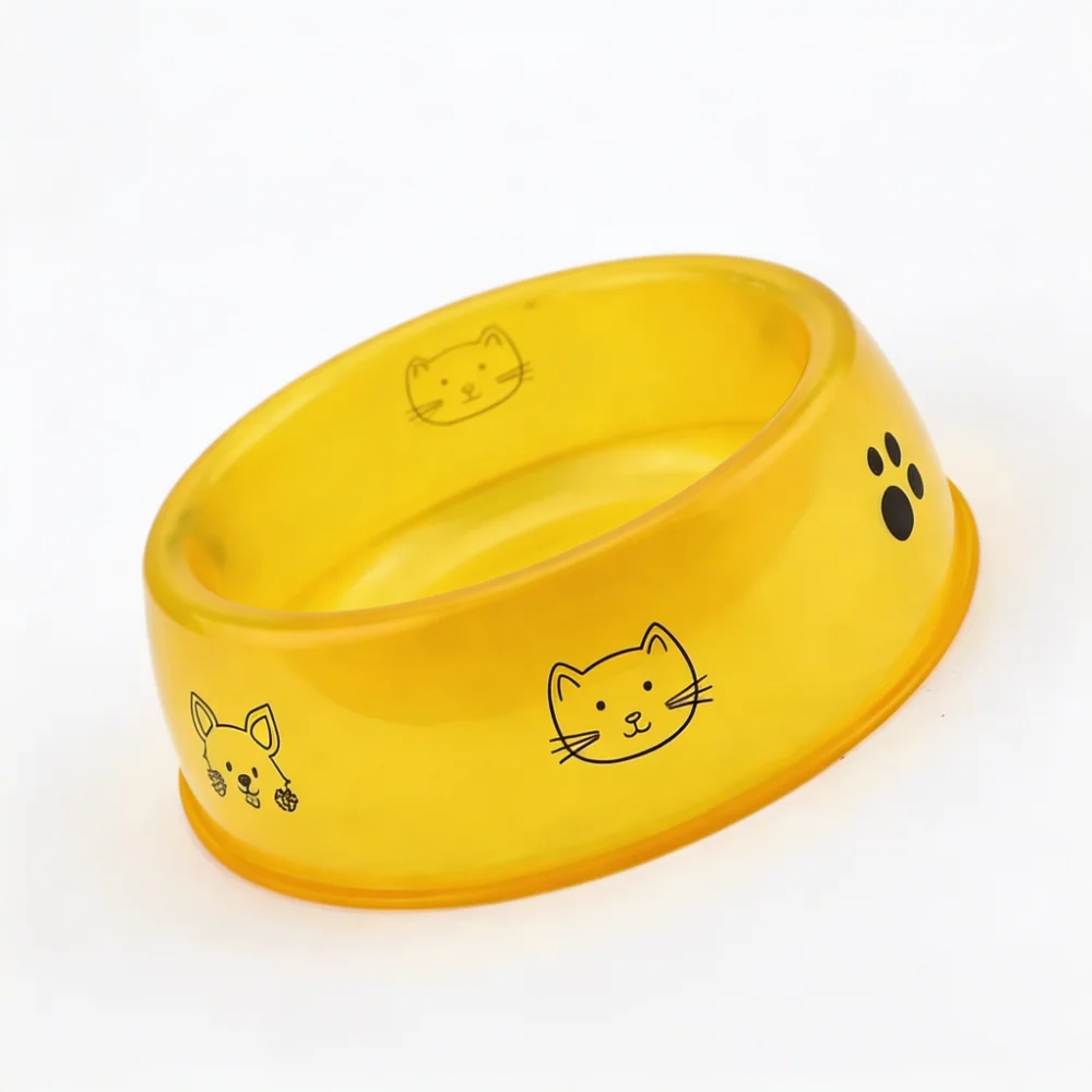 Non-Slip Cartoon Cat & Paw Print Pet Food Bowl
