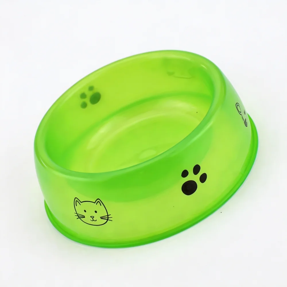 Non-Slip Cartoon Cat & Paw Print Pet Food Bowl