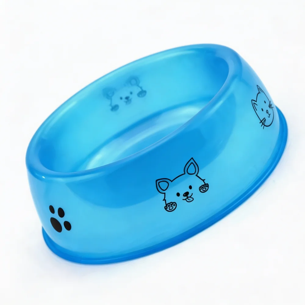 Non-Slip Cartoon Cat & Paw Print Pet Food Bowl