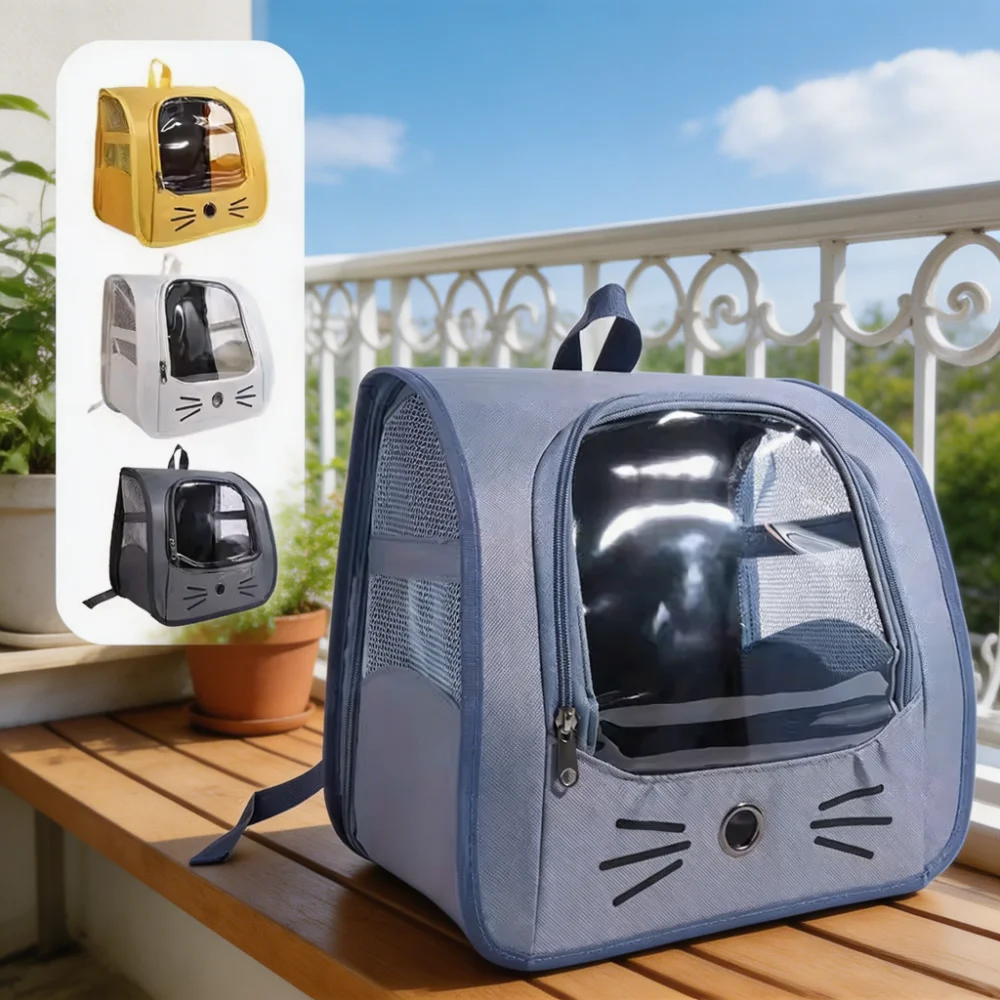 Panoramic Transparent Pet Backpack Carrier for Cats & Small Dogs