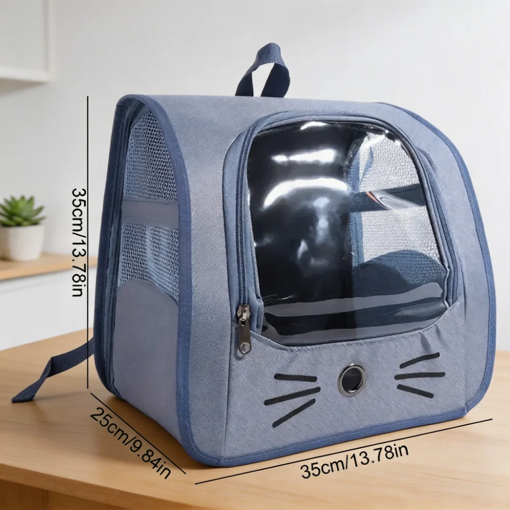 Panoramic Transparent Pet Backpack Carrier for Cats & Small Dogs