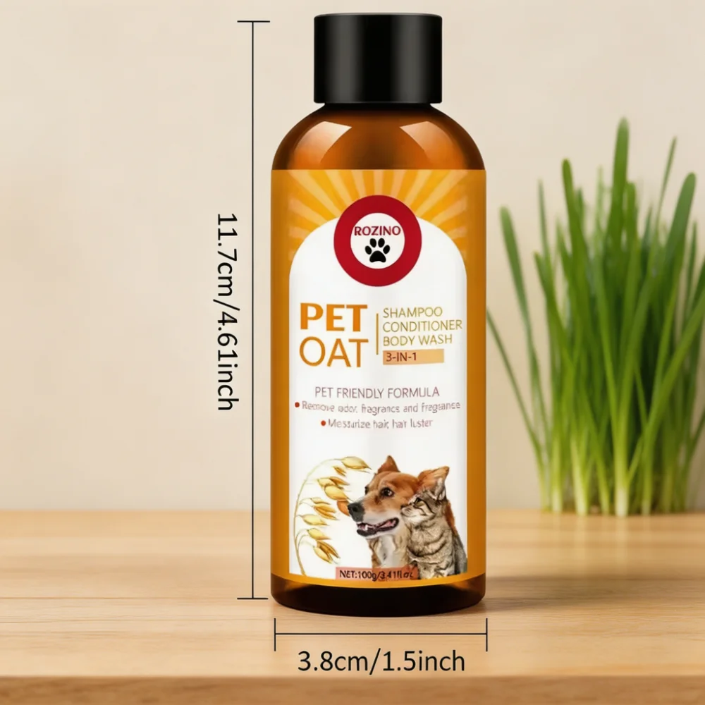 ROZINO 3-in-1 Pet Oat Shampoo Conditioner & Body Wash