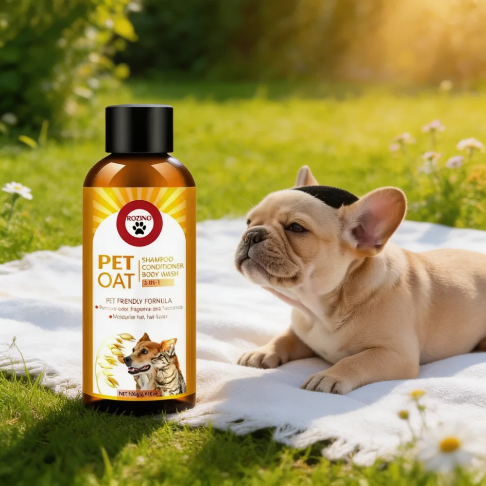 ROZINO 3-in-1 Pet Oat Shampoo Conditioner & Body Wash