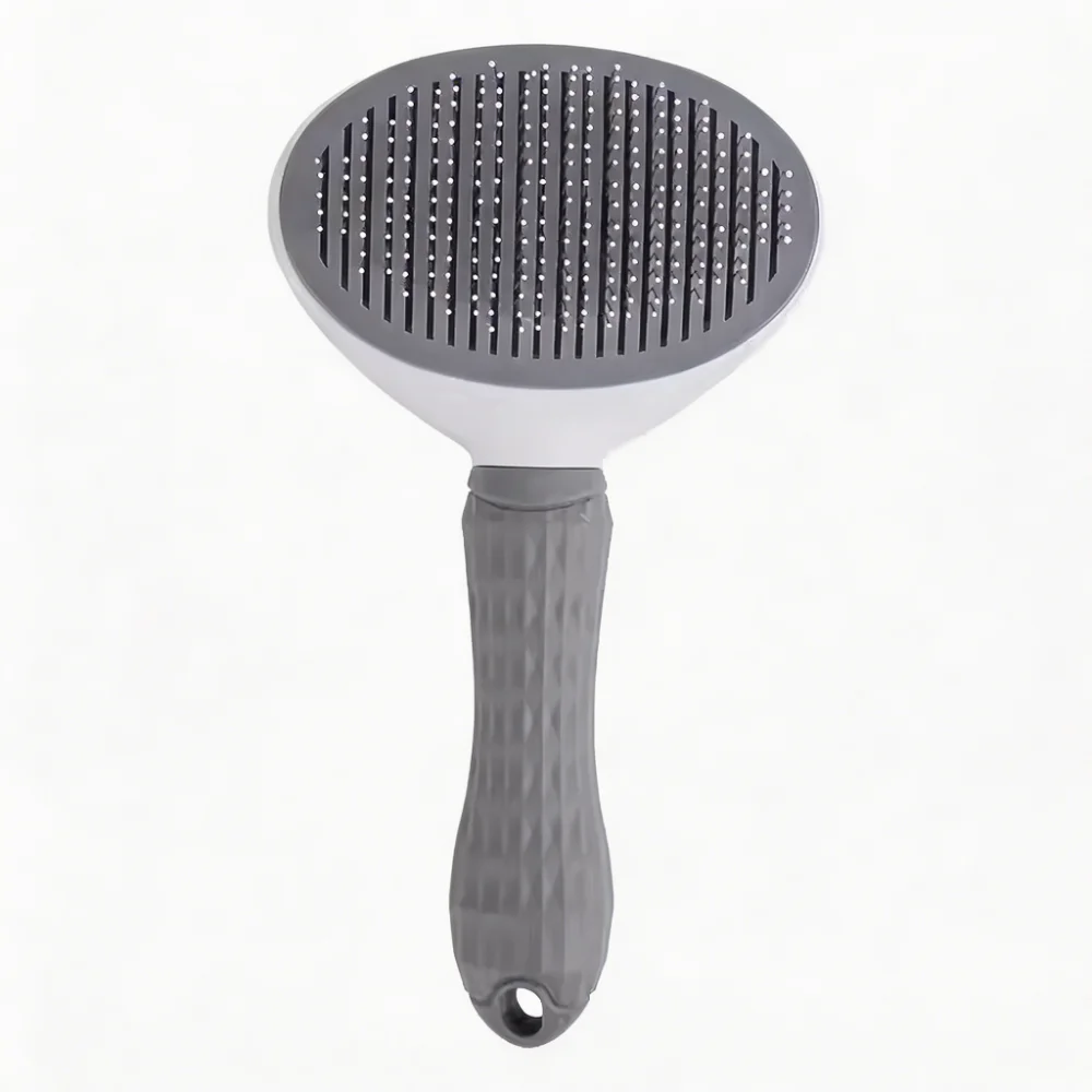 Self-Cleaning Pet Slicker Brush with One-Press Hair Removal