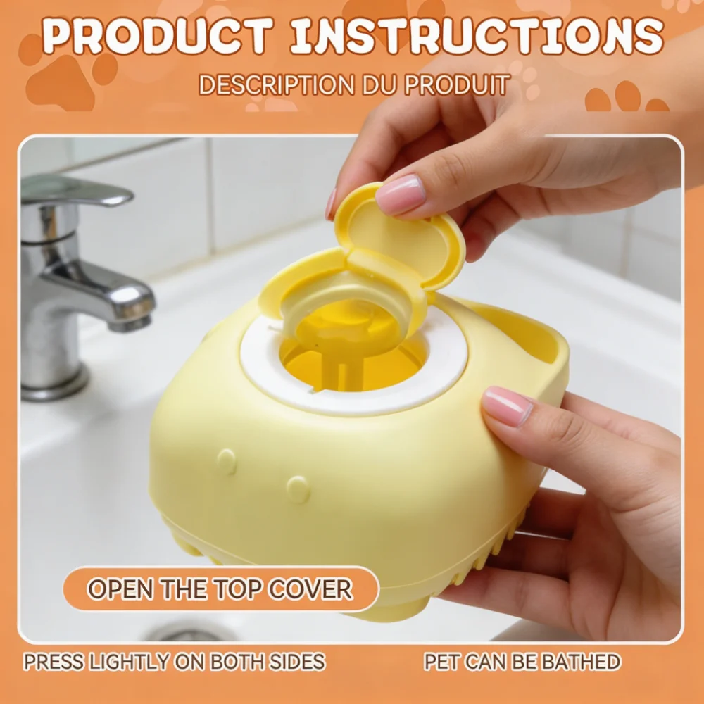 Silicone Bath Brush with Built-In Liquid Dispenser