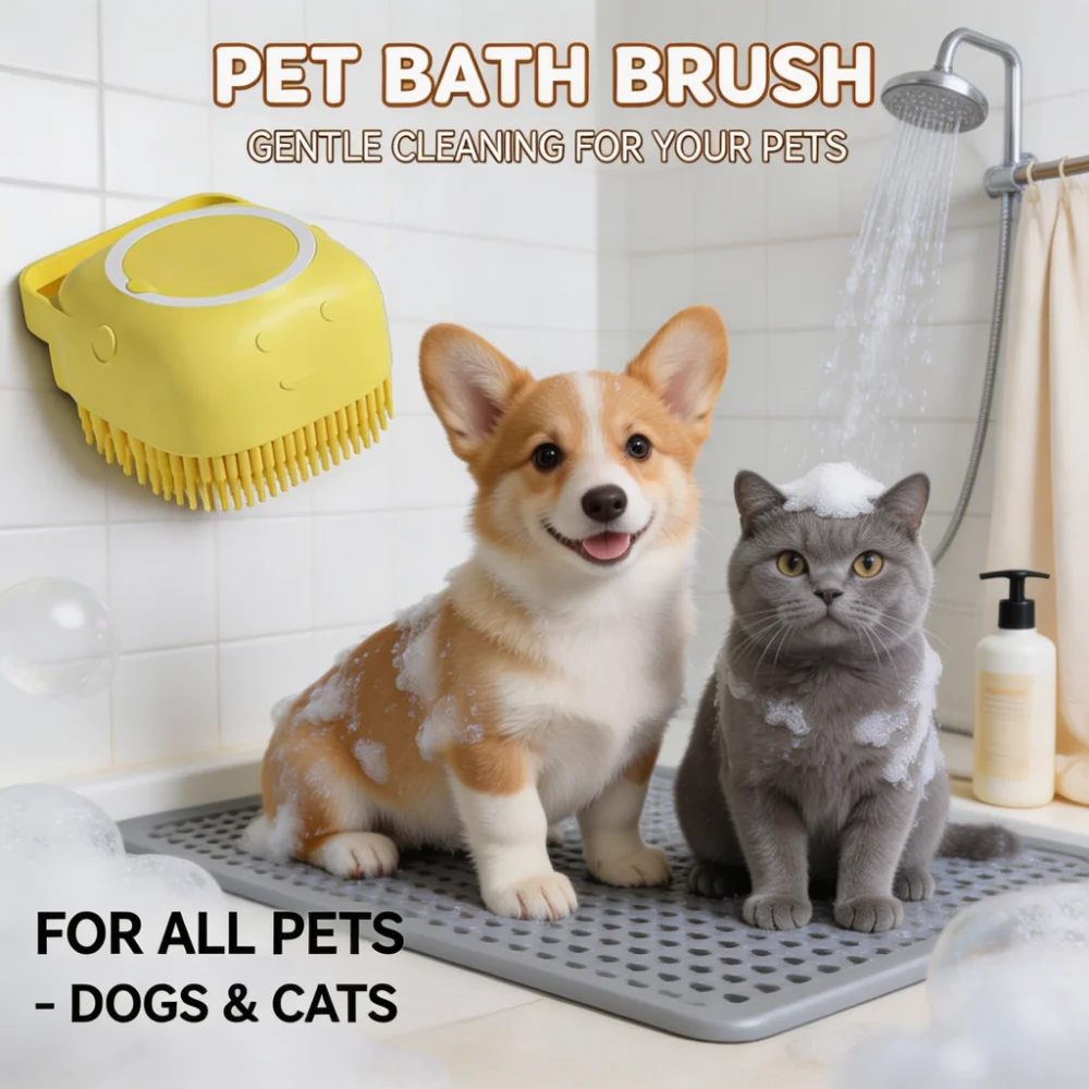Silicone Bath Brush with Built-In Liquid Dispenser