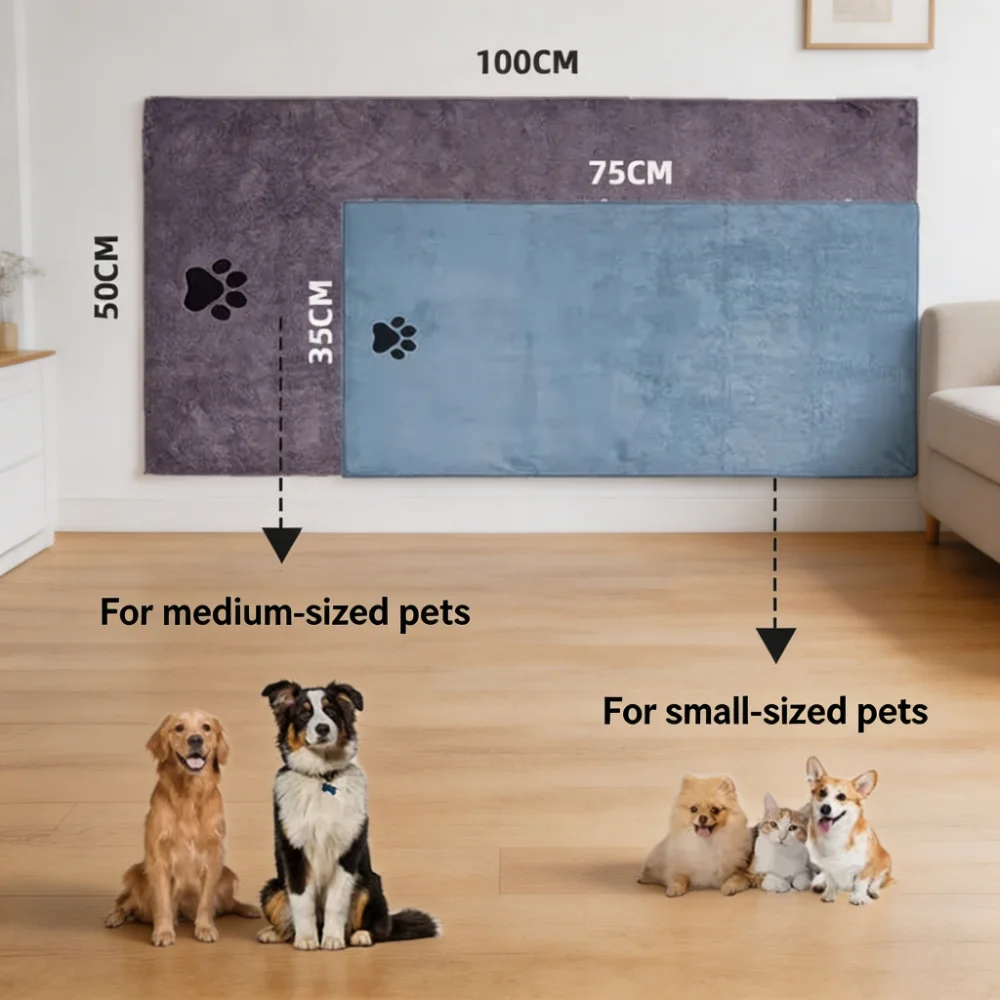 Super Absorbent Quick-Dry Bath Towel with Paw Print