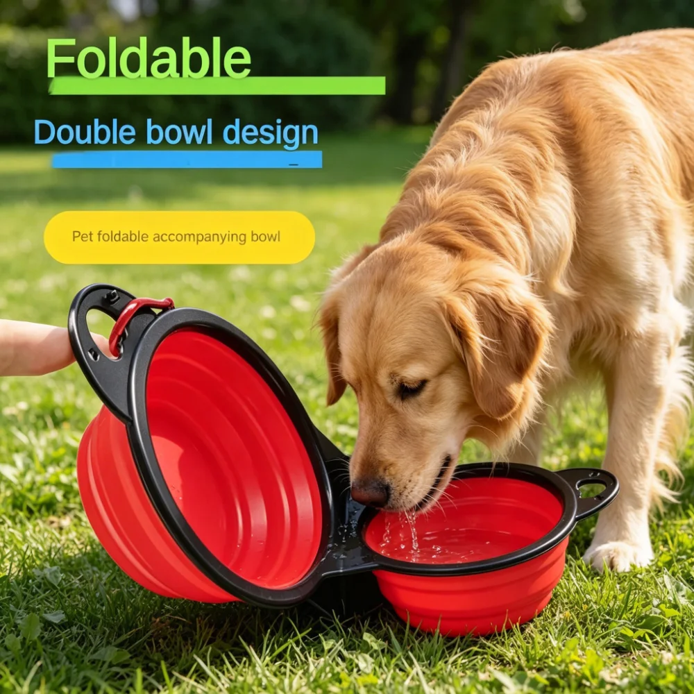 Collapsible Pet Travel Bowl with Carabiner Clip