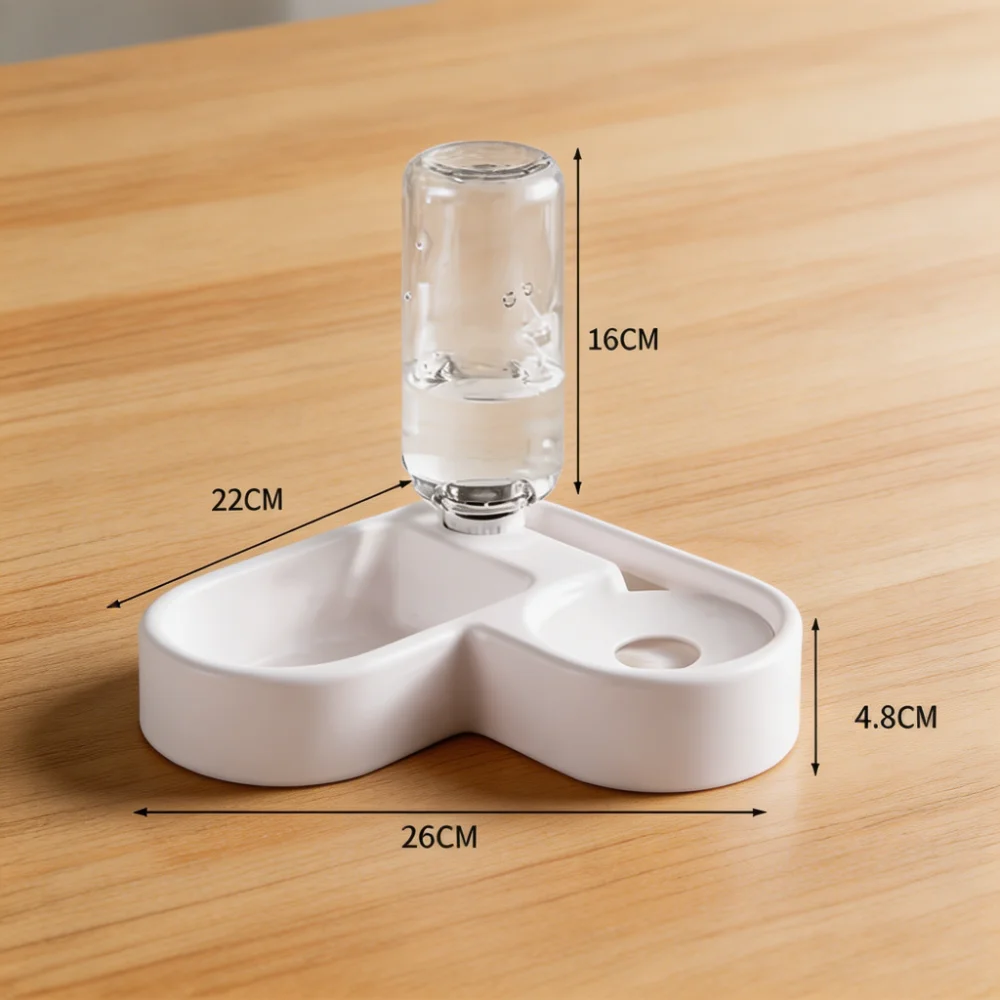 500ml 2-in-1 Gravity Auto-Refill Pet Water and Food Bowl