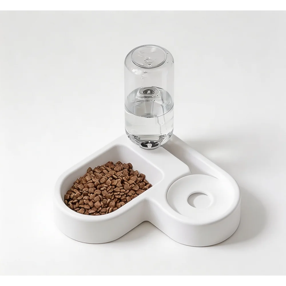 500ml 2-in-1 Gravity Auto-Refill Pet Water and Food Bowl