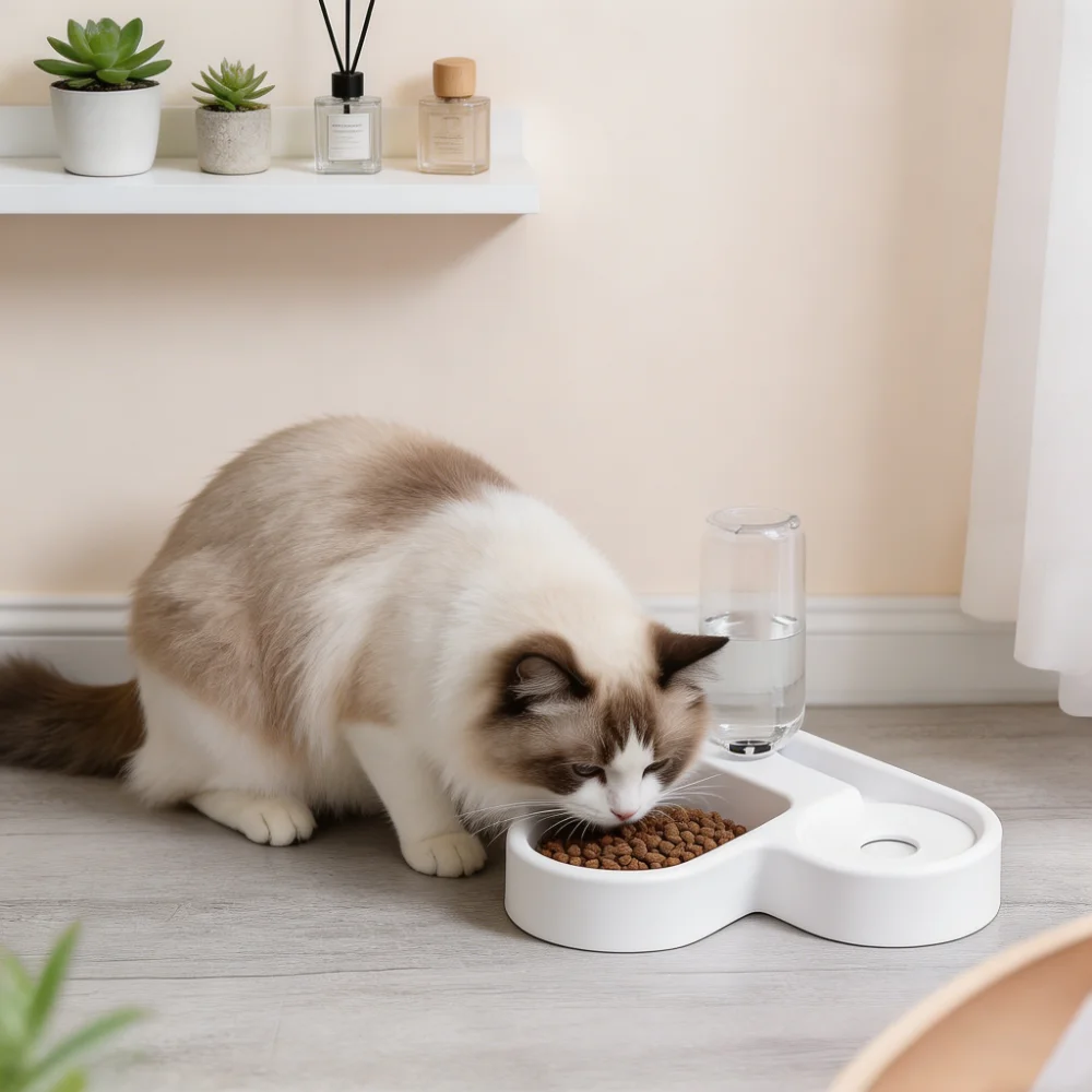 500ml 2-in-1 Gravity Auto-Refill Pet Water and Food Bowl