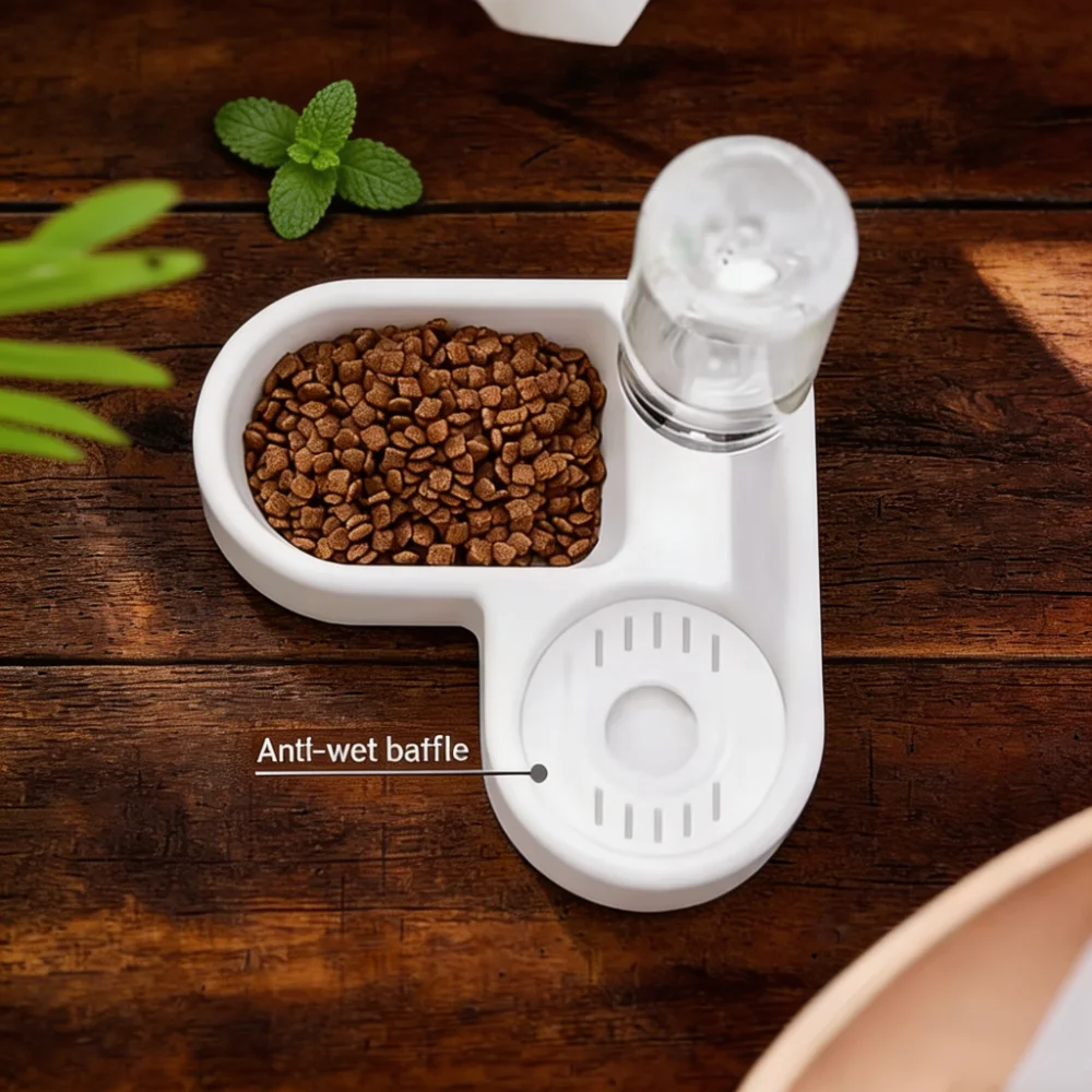 500ml 2-in-1 Gravity Auto-Refill Pet Water and Food Bowl