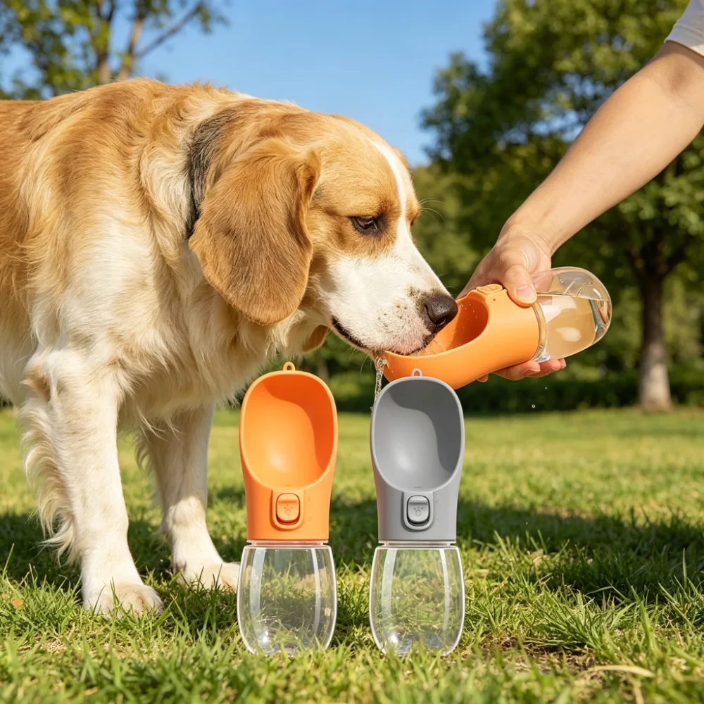 Portable Pet Water Bottle with Wide Drinking Trough