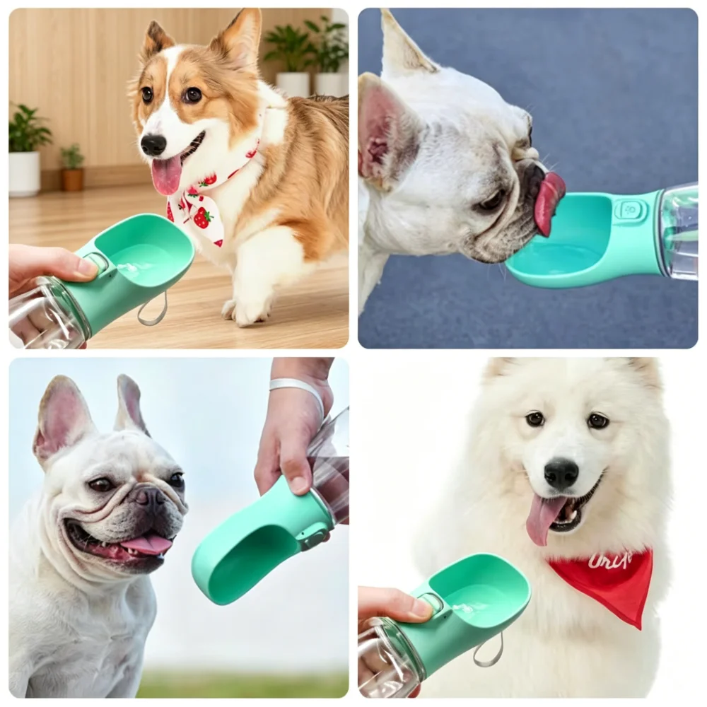 Portable Pet Water Bottle with Wide Drinking Trough