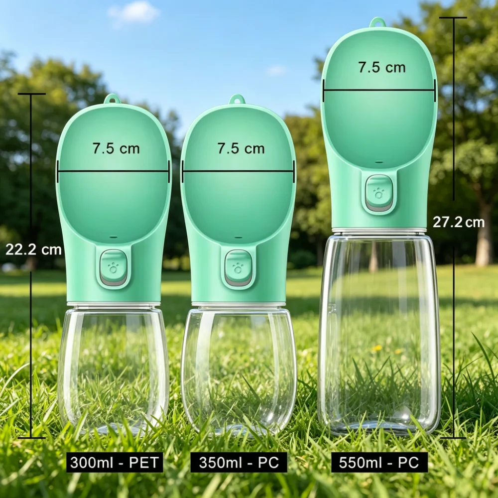Portable Pet Water Bottle with Wide Drinking Trough