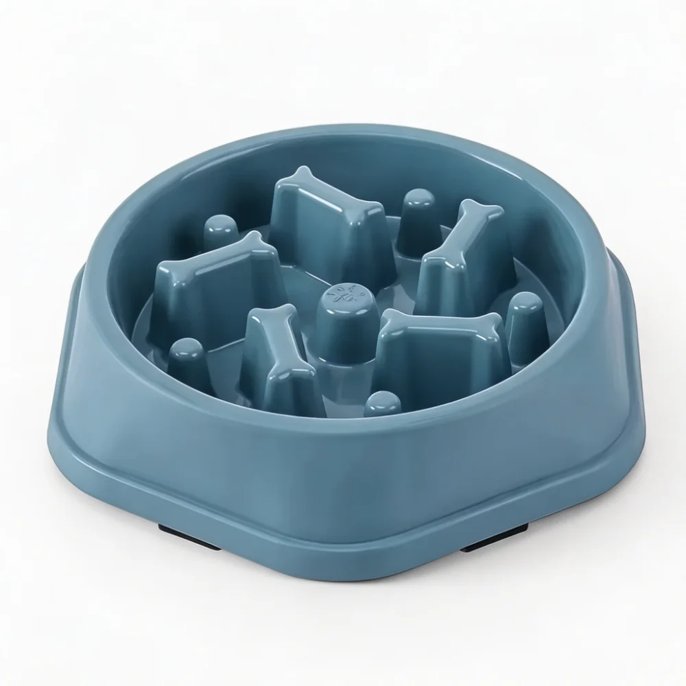 Bone-Shaped Slow Feeder Dog Bowl
