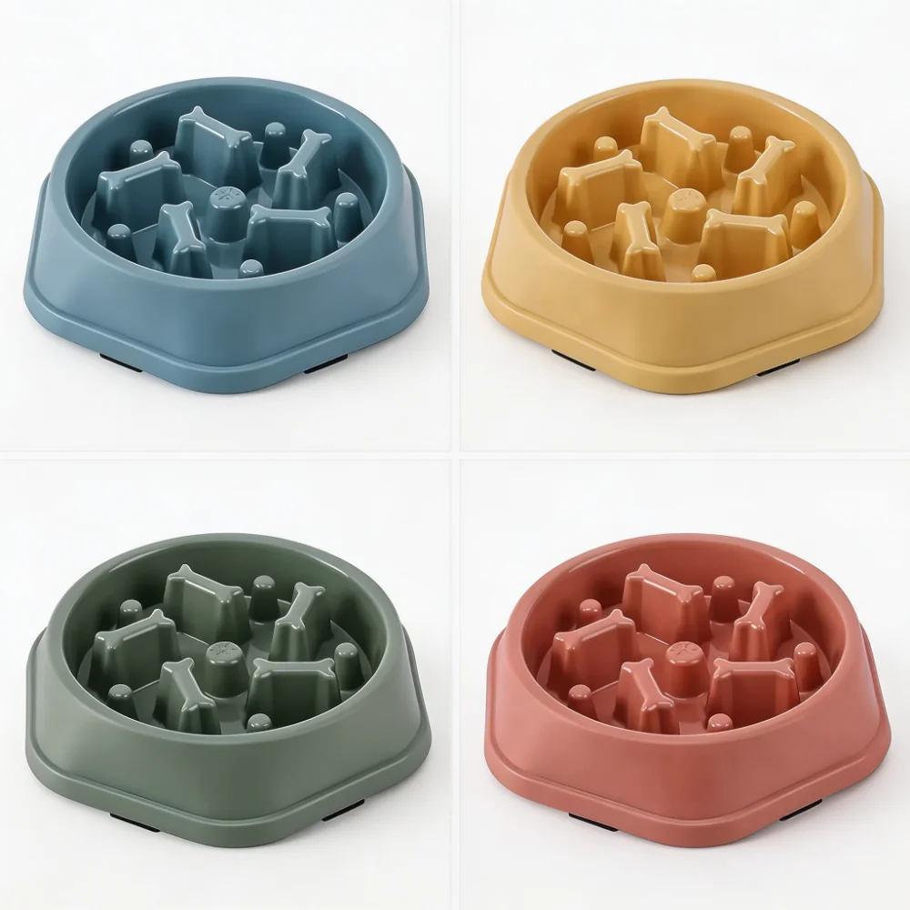 Bone-Shaped Slow Feeder Dog Bowl