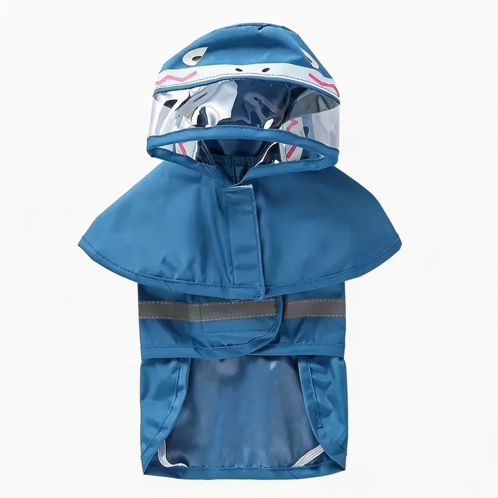 Cartoon Pet Raincoat with Transparent Brim Hood
