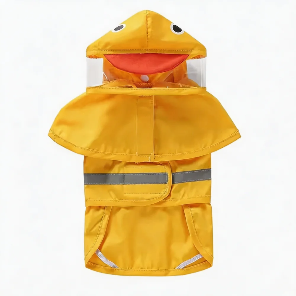 Cartoon Pet Raincoat with Transparent Brim Hood