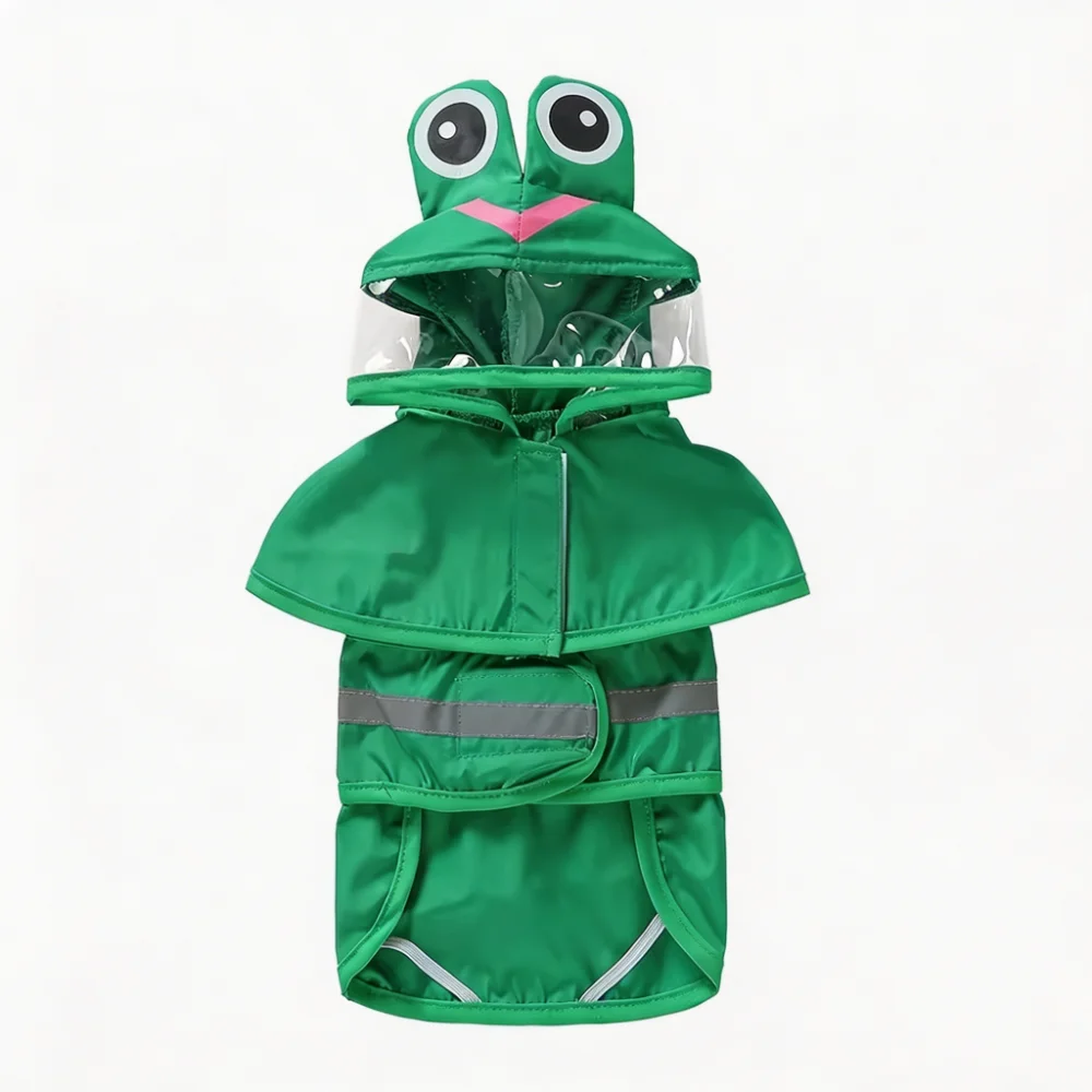 Cartoon Pet Raincoat with Transparent Brim Hood