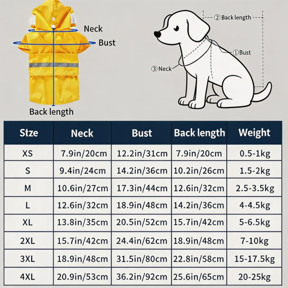 Cartoon Pet Raincoat with Transparent Brim Hood