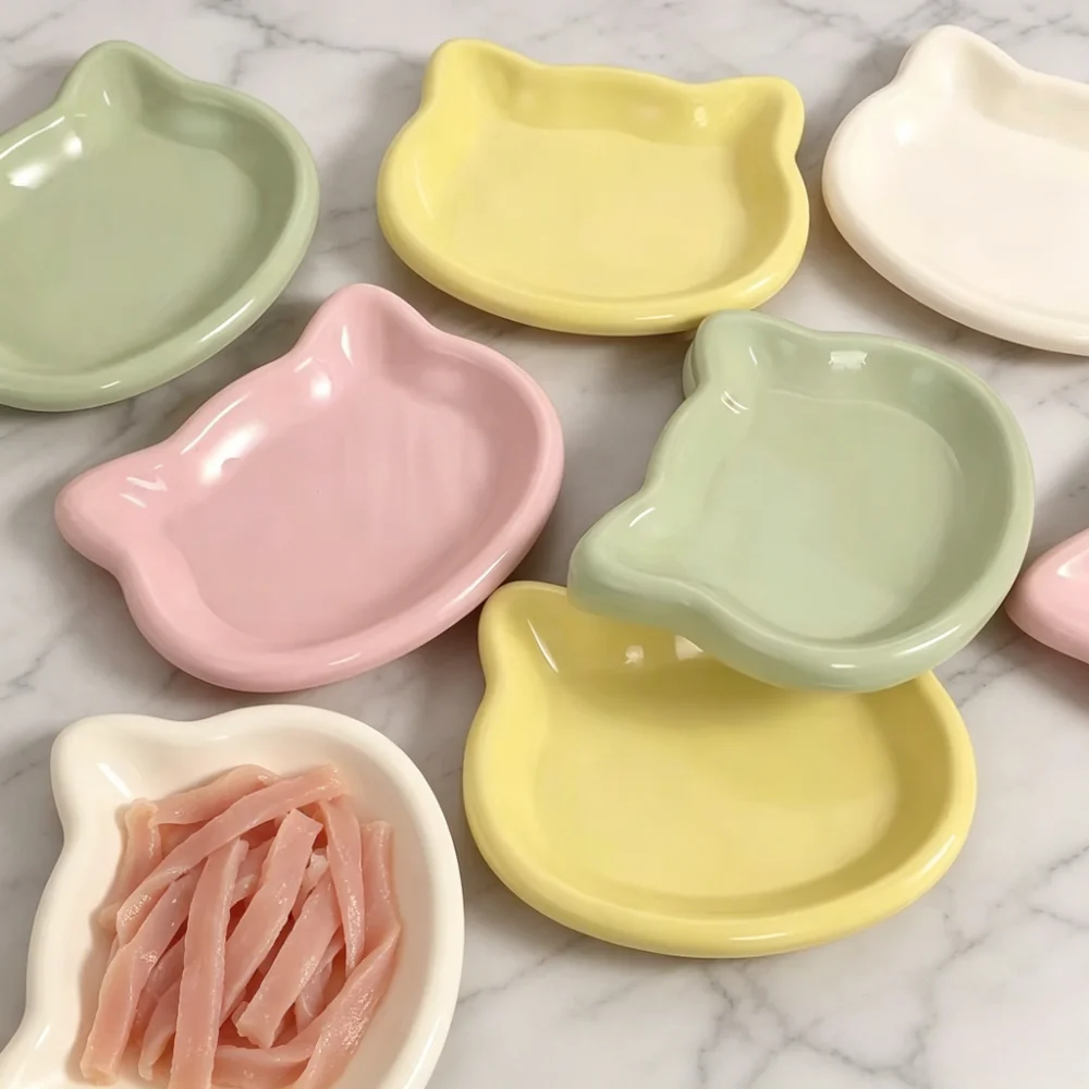 Cat Shape Ceramic Dipping Sauce Dish Set