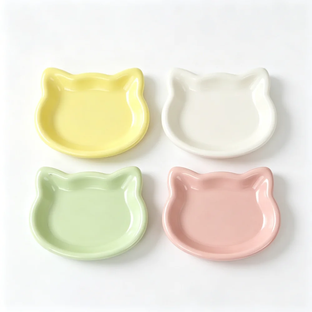 Cat Shape Ceramic Dipping Sauce Dish Set
