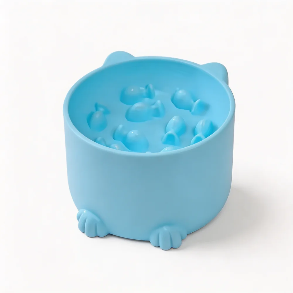 Cat Slow Feeder Bowl with Fish Maze Design