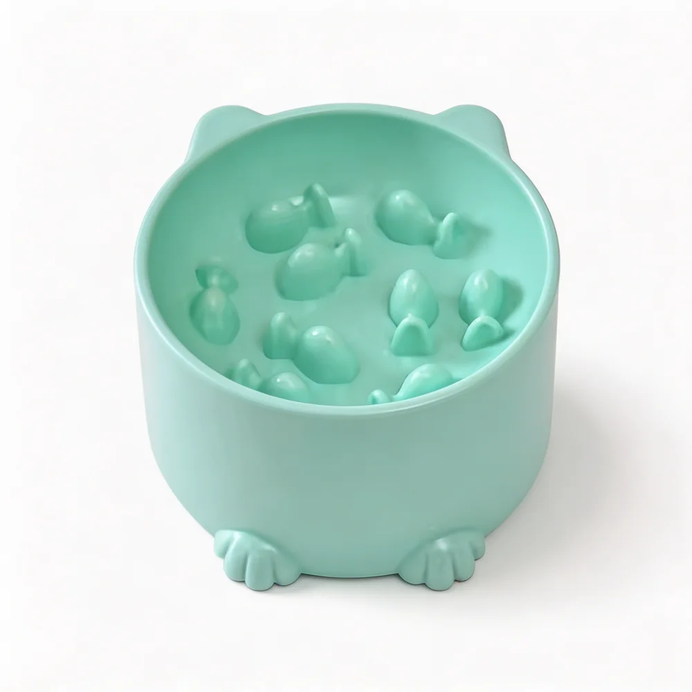 Cat Slow Feeder Bowl with Fish Maze Design
