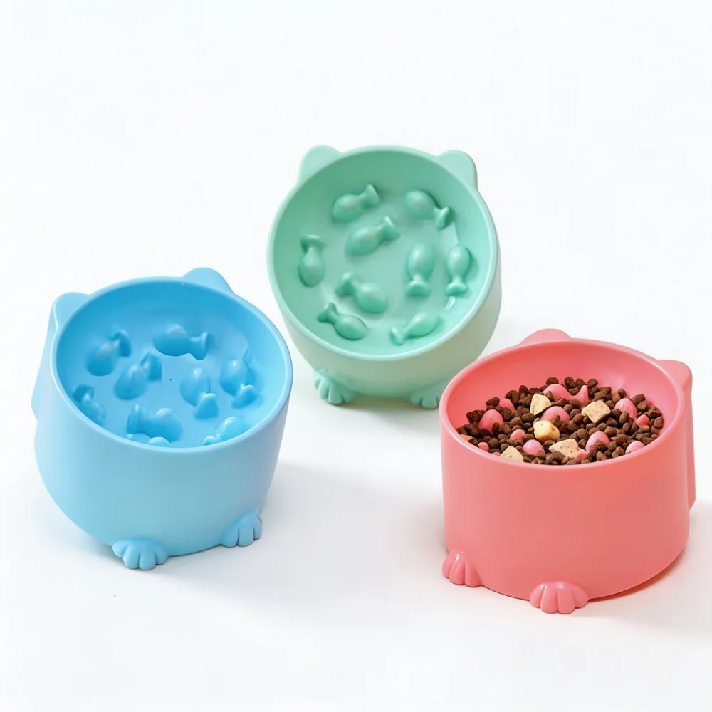 Cat Slow Feeder Bowl with Fish Maze Design