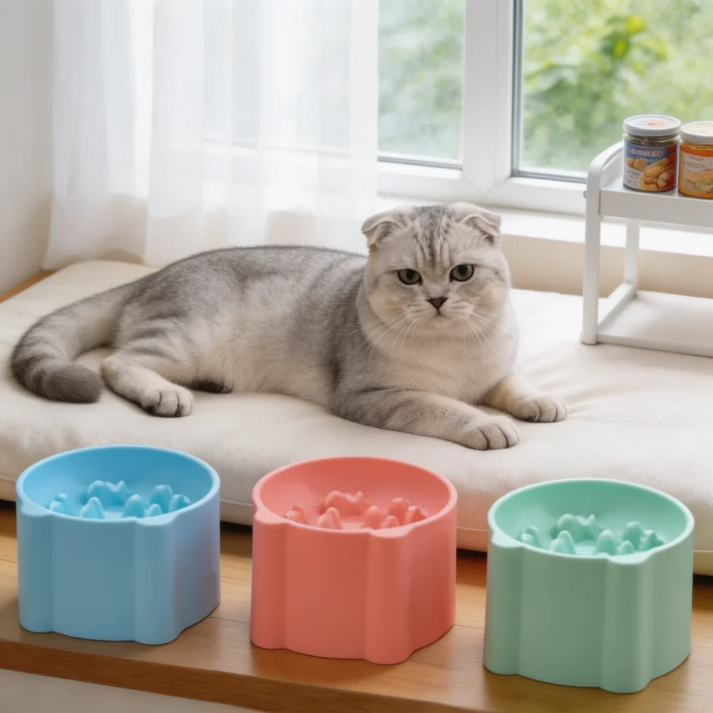 Cat Slow Feeder Bowl with Fish Maze Design