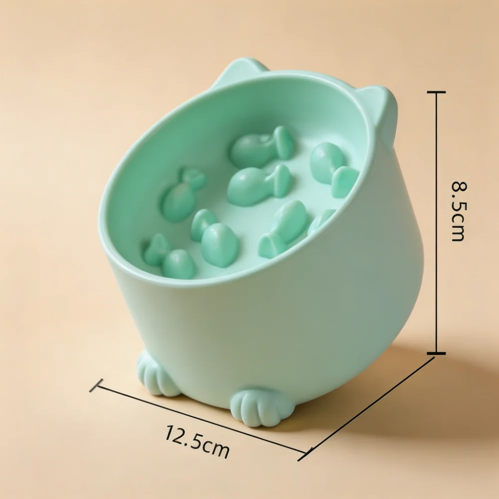 Cat Slow Feeder Bowl with Fish Maze Design
