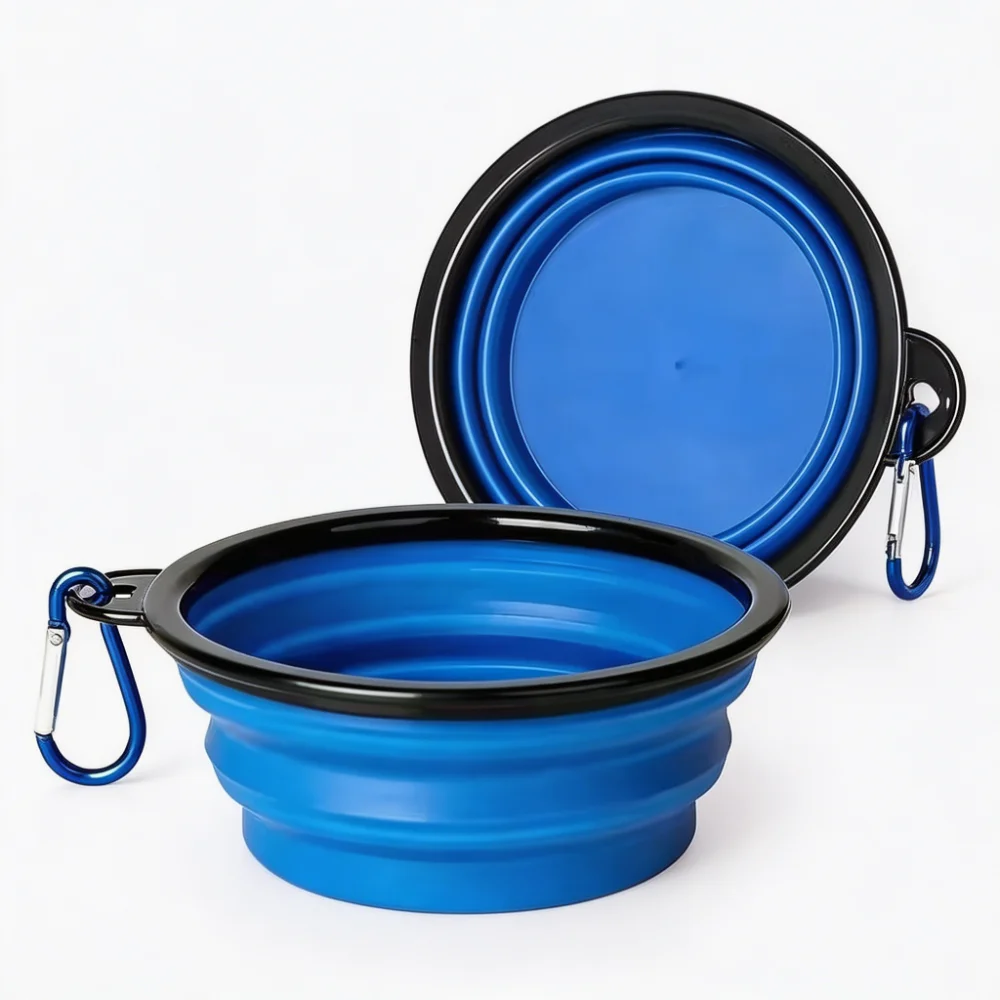 Collapsible Pet Travel Bowl with Carabiner Clip