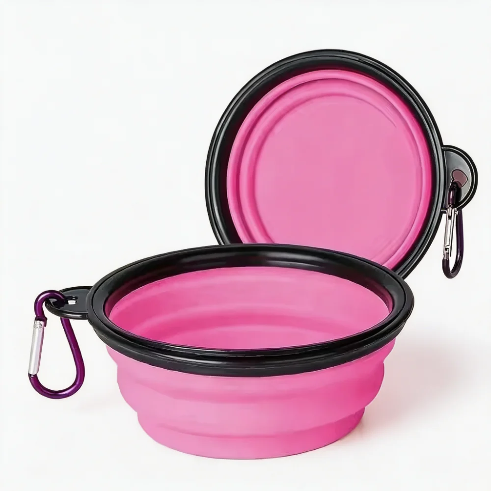 Collapsible Pet Travel Bowl with Carabiner Clip