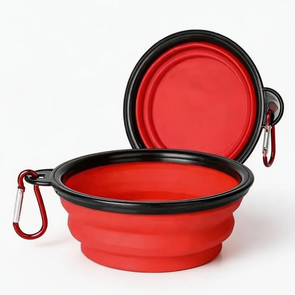 Collapsible Pet Travel Bowl with Carabiner Clip