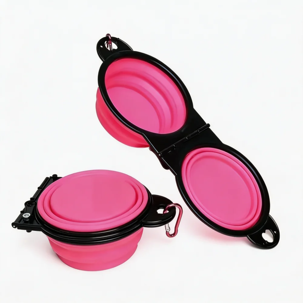 Collapsible Pet Travel Bowl with Carabiner Clip