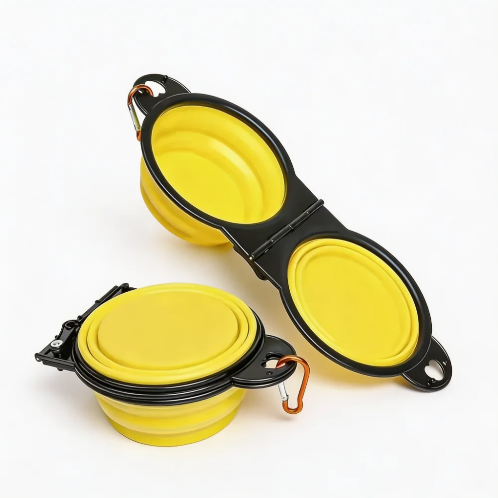 Collapsible Pet Travel Bowl with Carabiner Clip