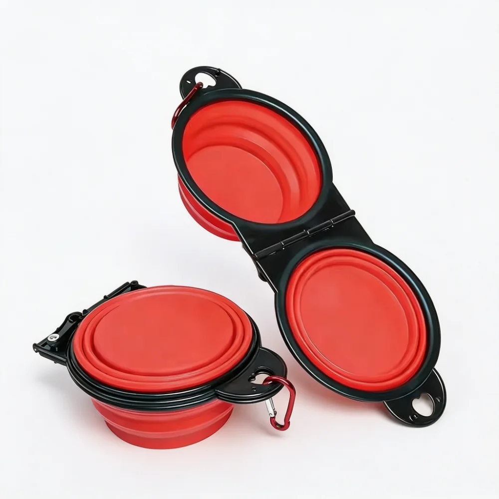 Collapsible Pet Travel Bowl with Carabiner Clip