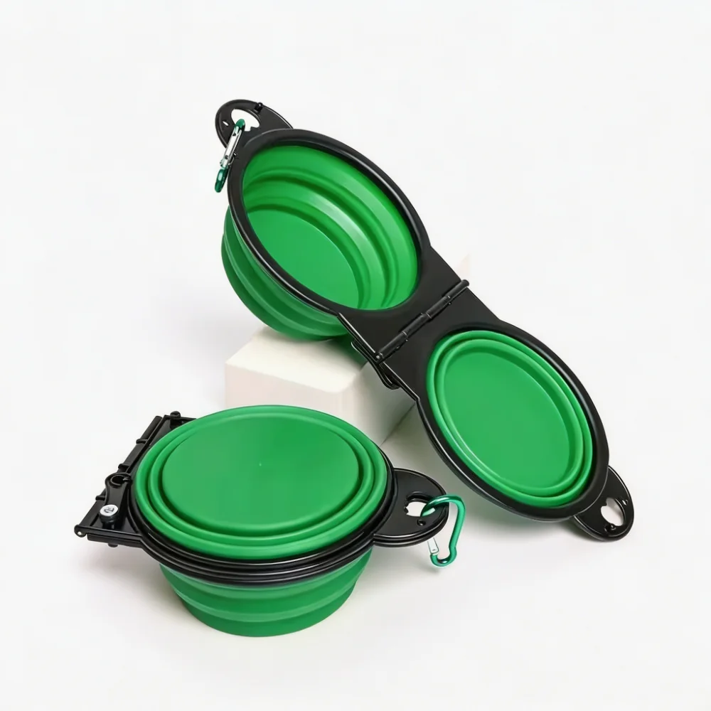 Collapsible Pet Travel Bowl with Carabiner Clip