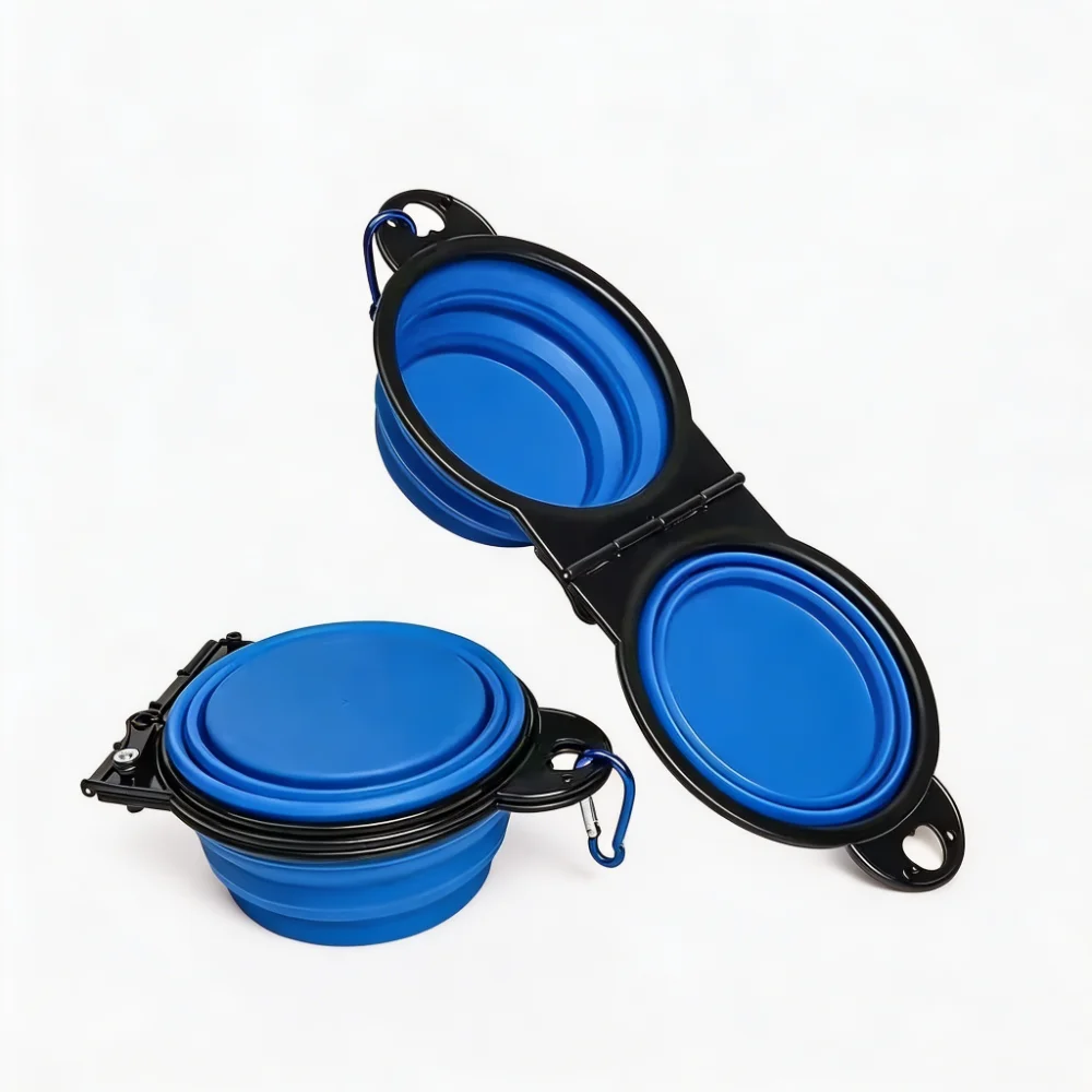 Collapsible Pet Travel Bowl with Carabiner Clip