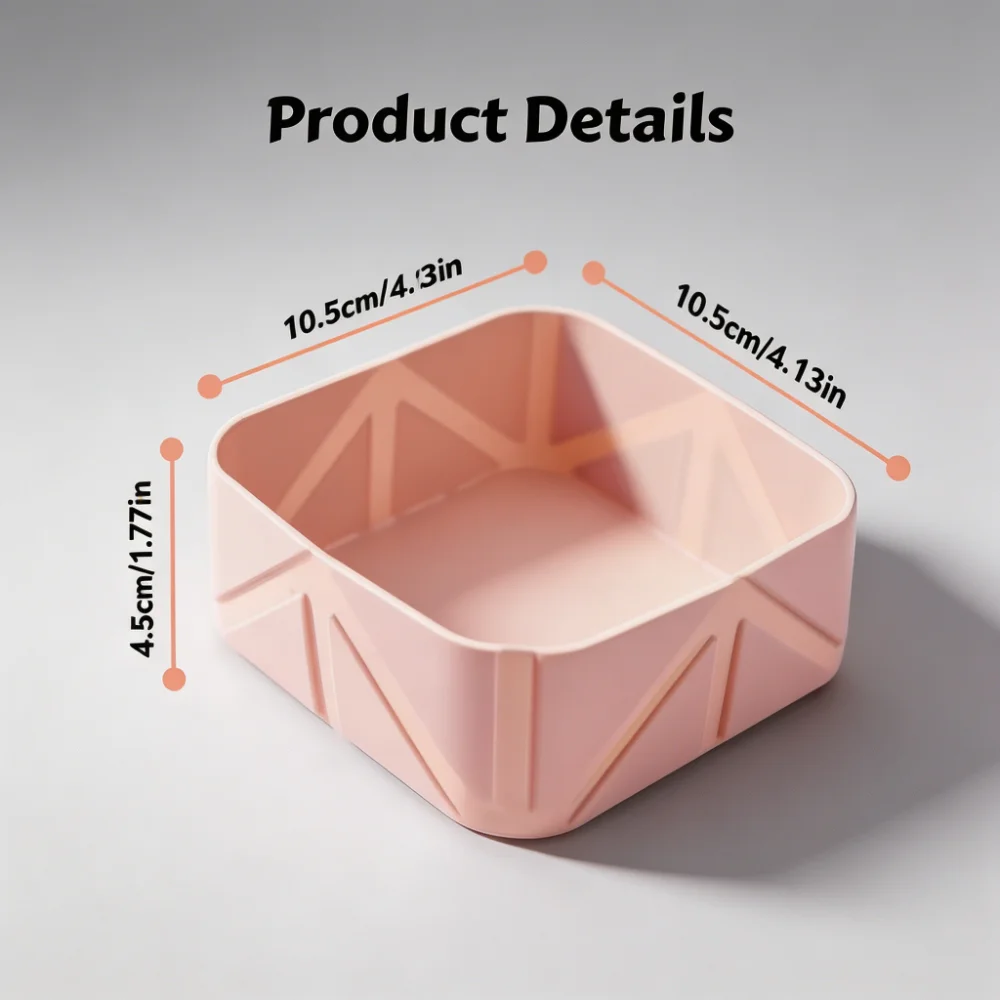 Collapsible Silicone Pet Bowl with Carabiner Clip