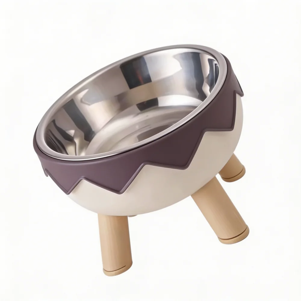 Crown Shaped Elevated Pet Bowl with Removable stainless steel Inner Bowl