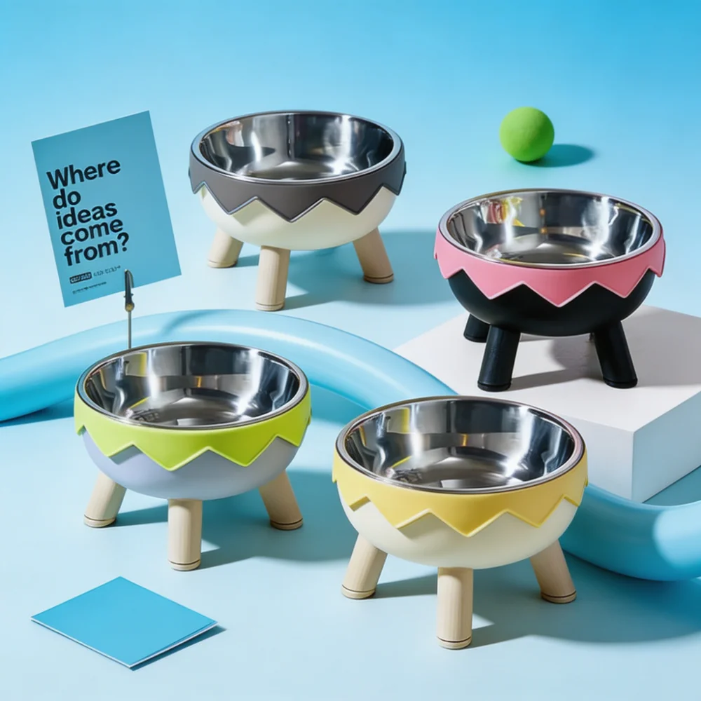 Crown Shaped Elevated Pet Bowl with Removable stainless steel Inner Bowl