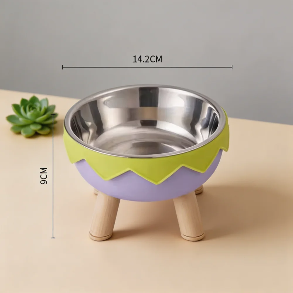 Crown Shaped Elevated Pet Bowl with Removable stainless steel Inner Bowl