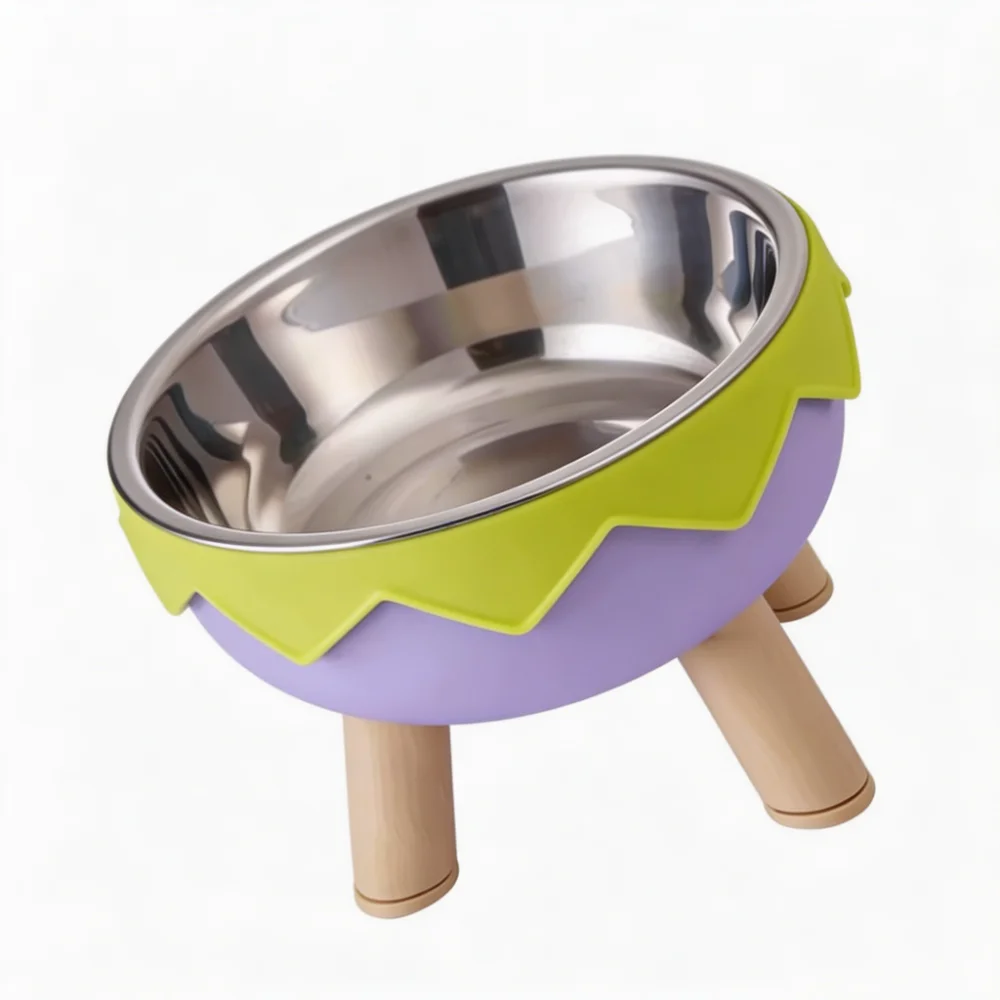 Crown Shaped Elevated Pet Bowl with Removable stainless steel Inner Bowl