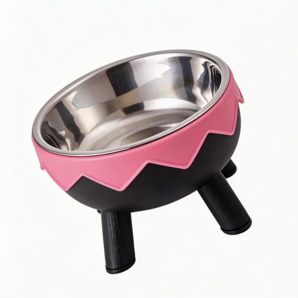 Crown Shaped Elevated Pet Bowl with Removable stainless steel Inner Bowl