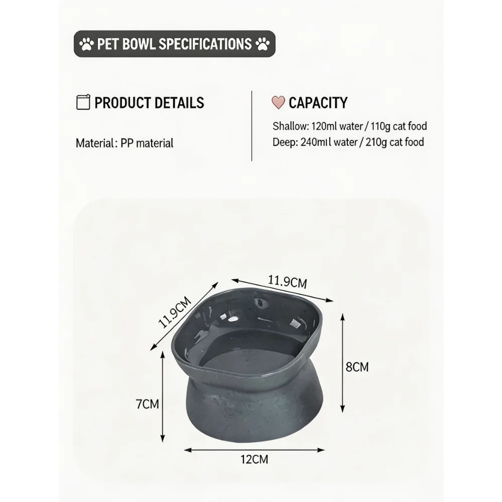 Double-Sided Pet Bowl with 15° Tilted Design
