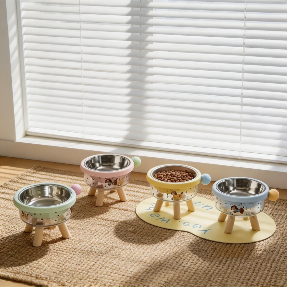 Elevated Cat Dog Bowl Nordic Style Raised Pet Feeder