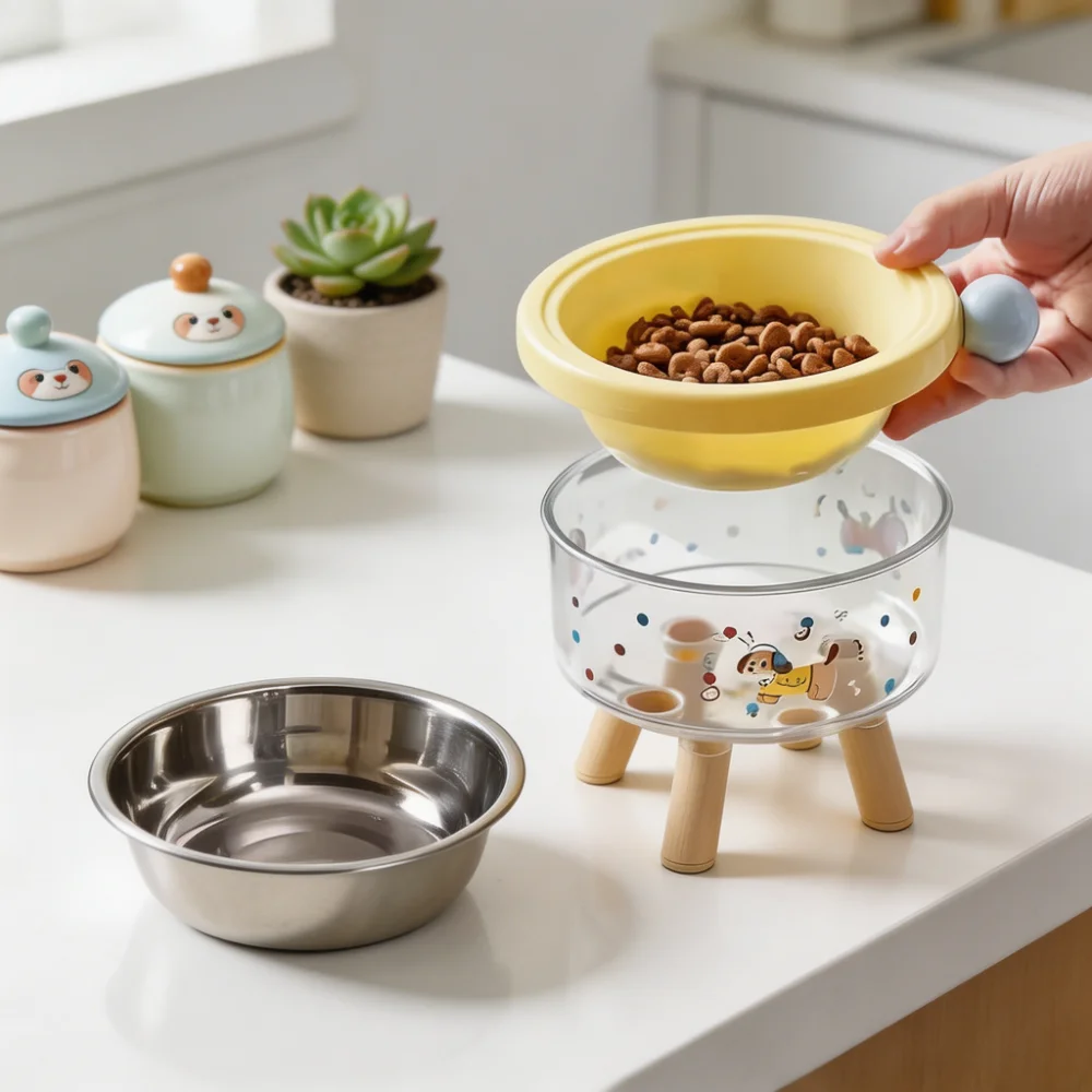 Elevated Cat Dog Bowl Nordic Style Raised Pet Feeder